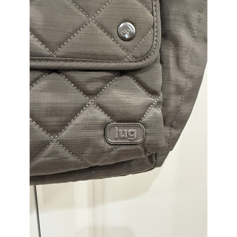 Lug Charleston Destination Gray Grey Quilted Nylon Travel Tote Crossbody Bag - Picture 3 of 16